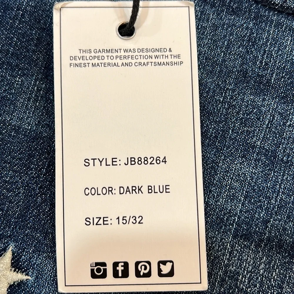 JUDY BLUE NWT STAR EMBROIDERY HIGH RISE SKINNY PANTS SIZE 15/32 - Picture 2 of 6